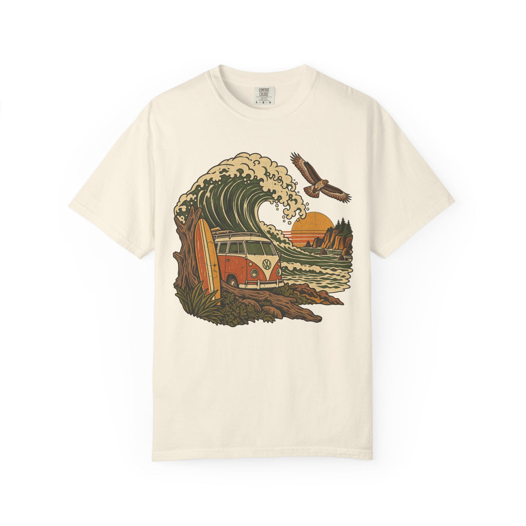 70s Wave T-shirt in Ivory, front view