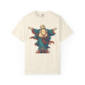 Buddha Titanic Pose T-shirt in Ivory, front view