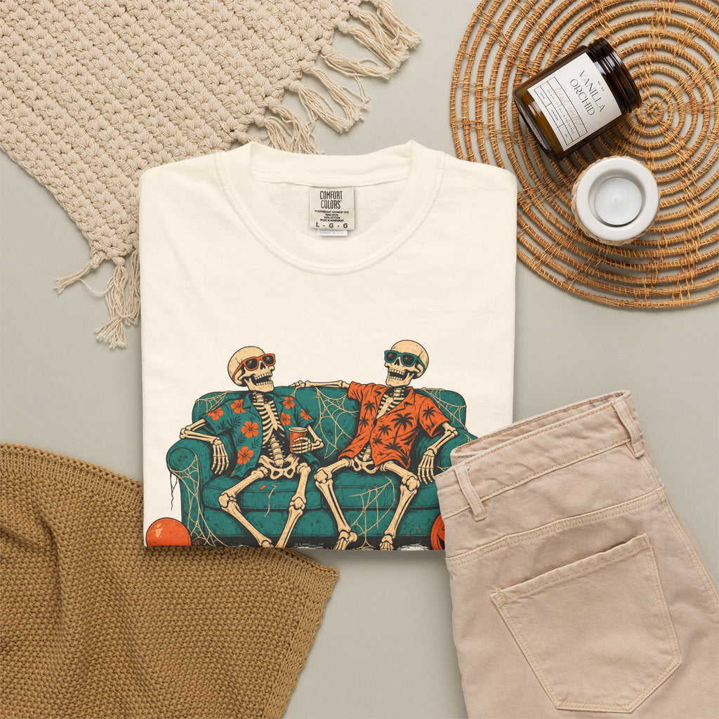 Dead Of The Party T-shirt in Ivory, flat lay view