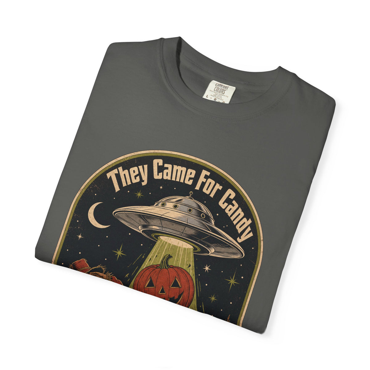 Halloween Film Parody T-shirt in Pepper, folded view