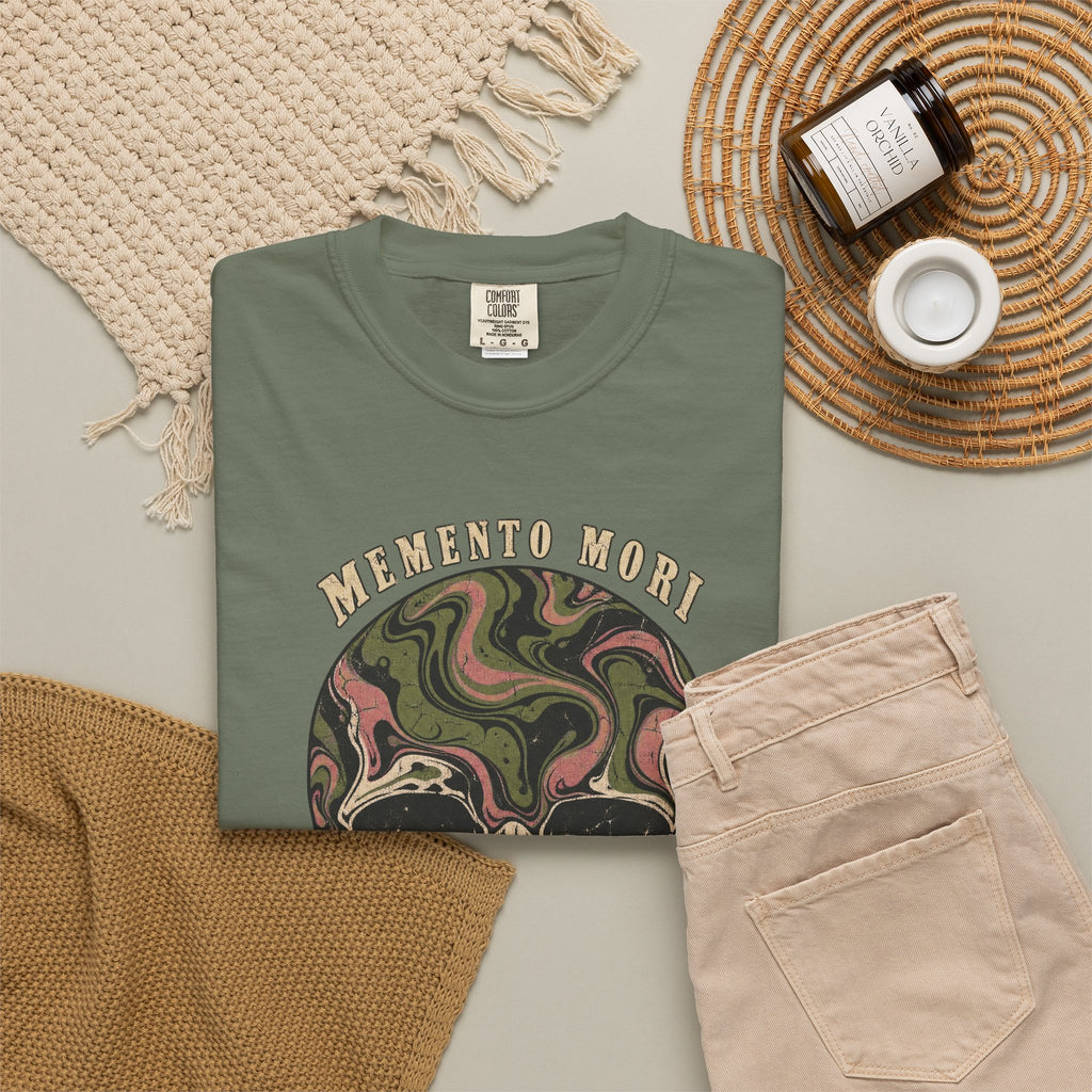 Comfort Colors® Memento Mori T-Shirt, Funny Vintage Philosophy Skull