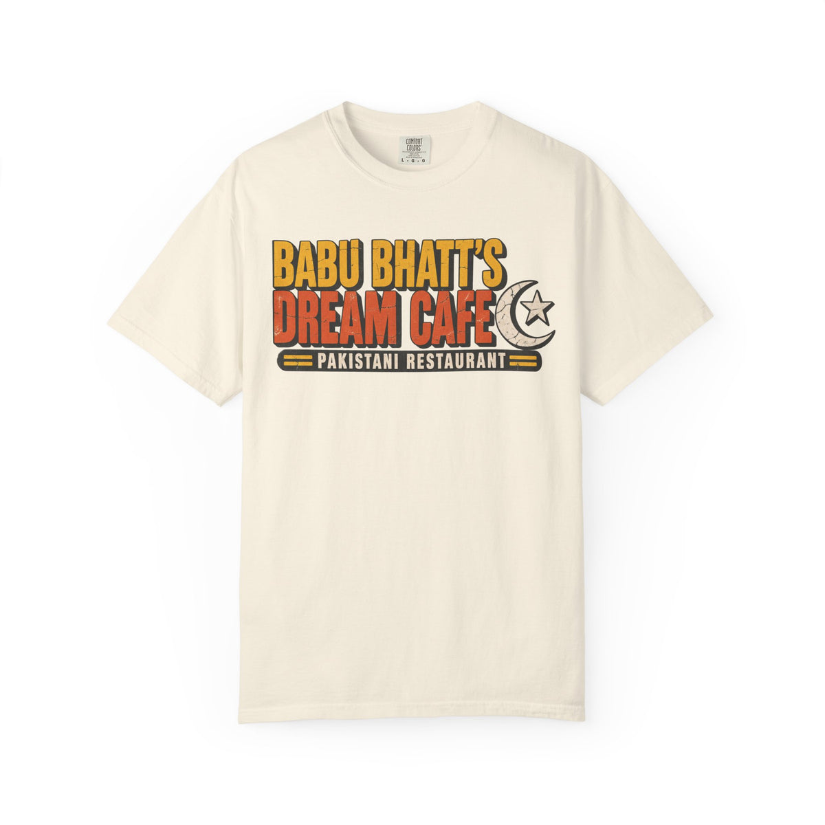 Babu Bhatt's Dream Cafe T-shirt in Ivory, front view