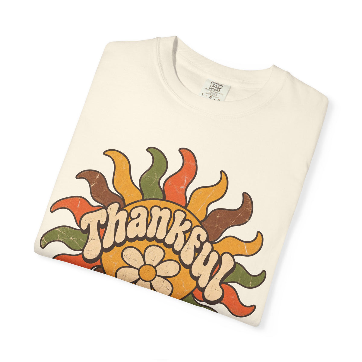 Thankful T-shirt in Ivory, folded view