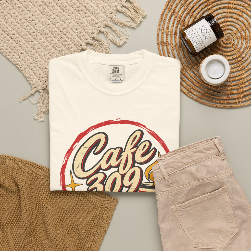 Cafe 309 T-shirt in Ivory, flat lay view
