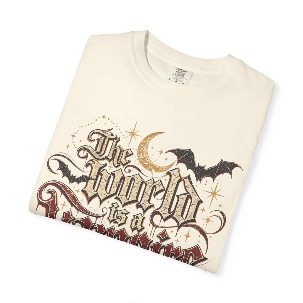 The World Is A Vampire T-shirt in Ivory, folded view