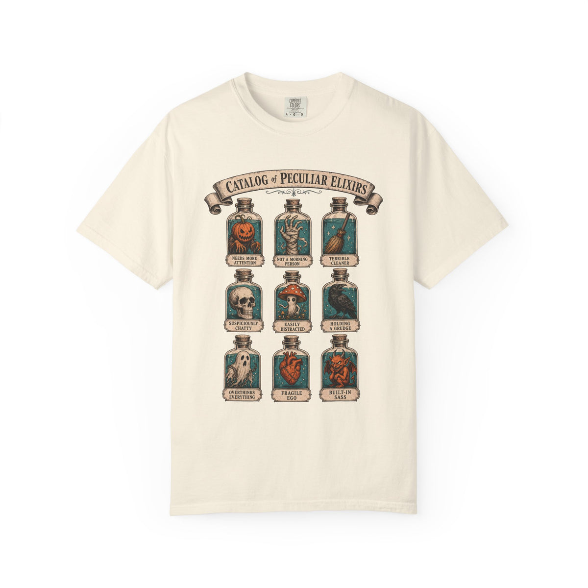 Potion Bottle T-shirt in Ivory, front view