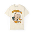 Ghosted Him First T-shirt in Ivory, front view