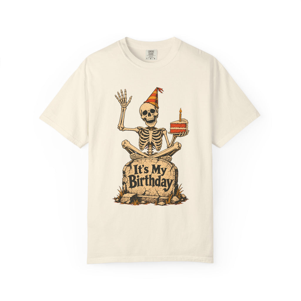 It's My Birthday T-shirt in Ivory, front view