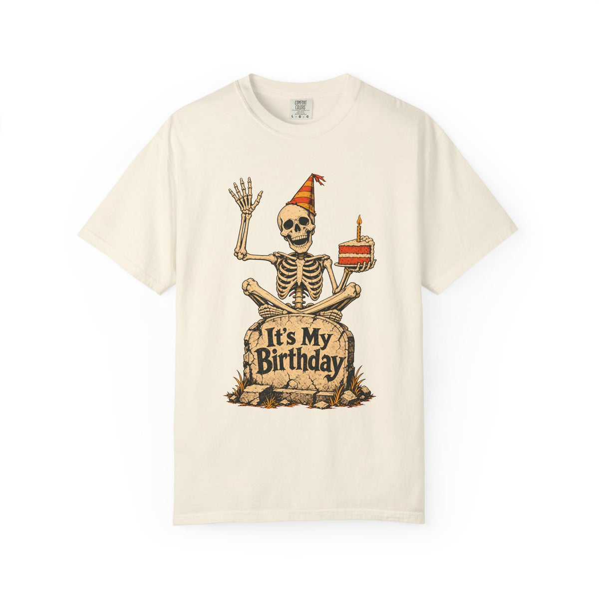 It's My Birthday T-shirt in Ivory, front view