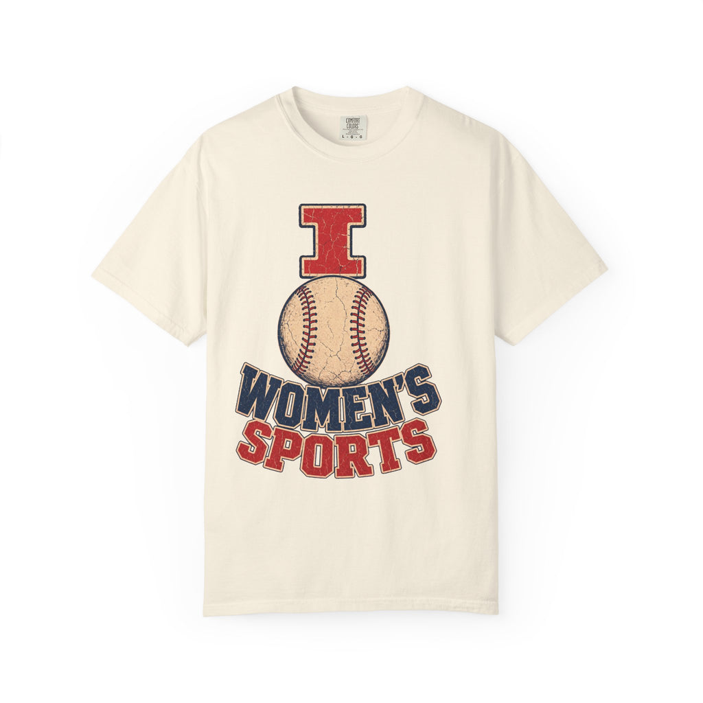 I Softball Women's Sports T-shirt in Ivory, front view