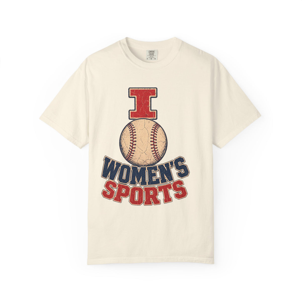 I Softball Women's Sports T-shirt in Ivory, front view