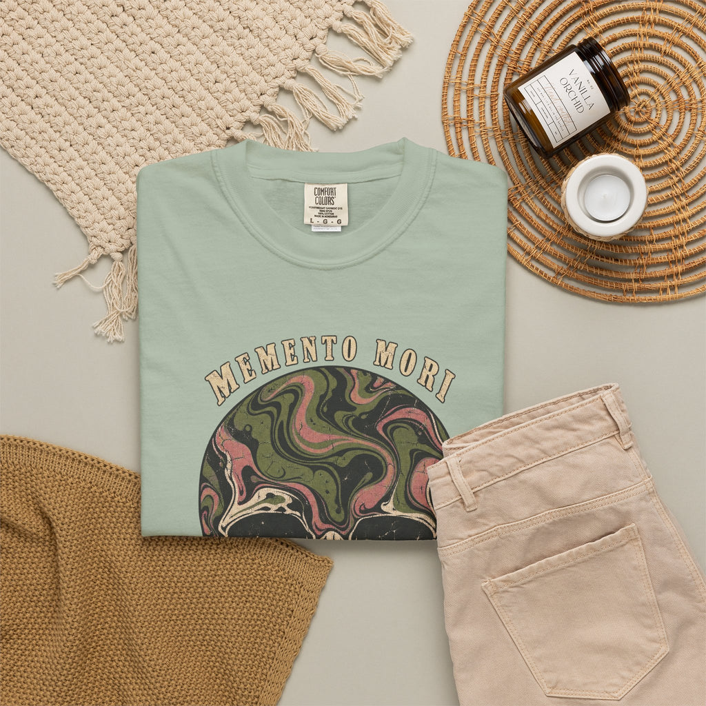 Comfort Colors® Memento Mori T-Shirt, Funny Vintage Philosophy Skull