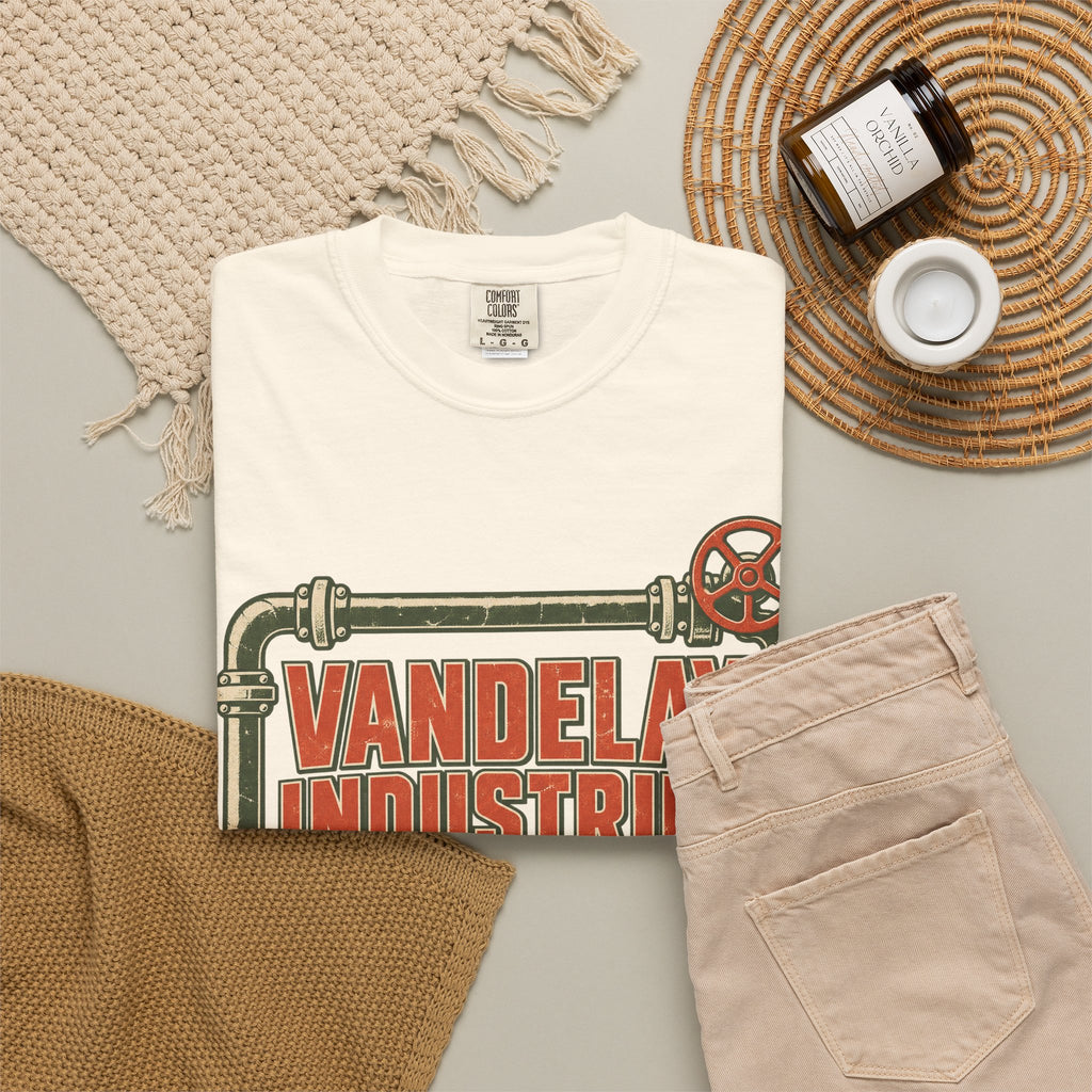 Vandelay Industries T-shirt in Ivory, flat lay view