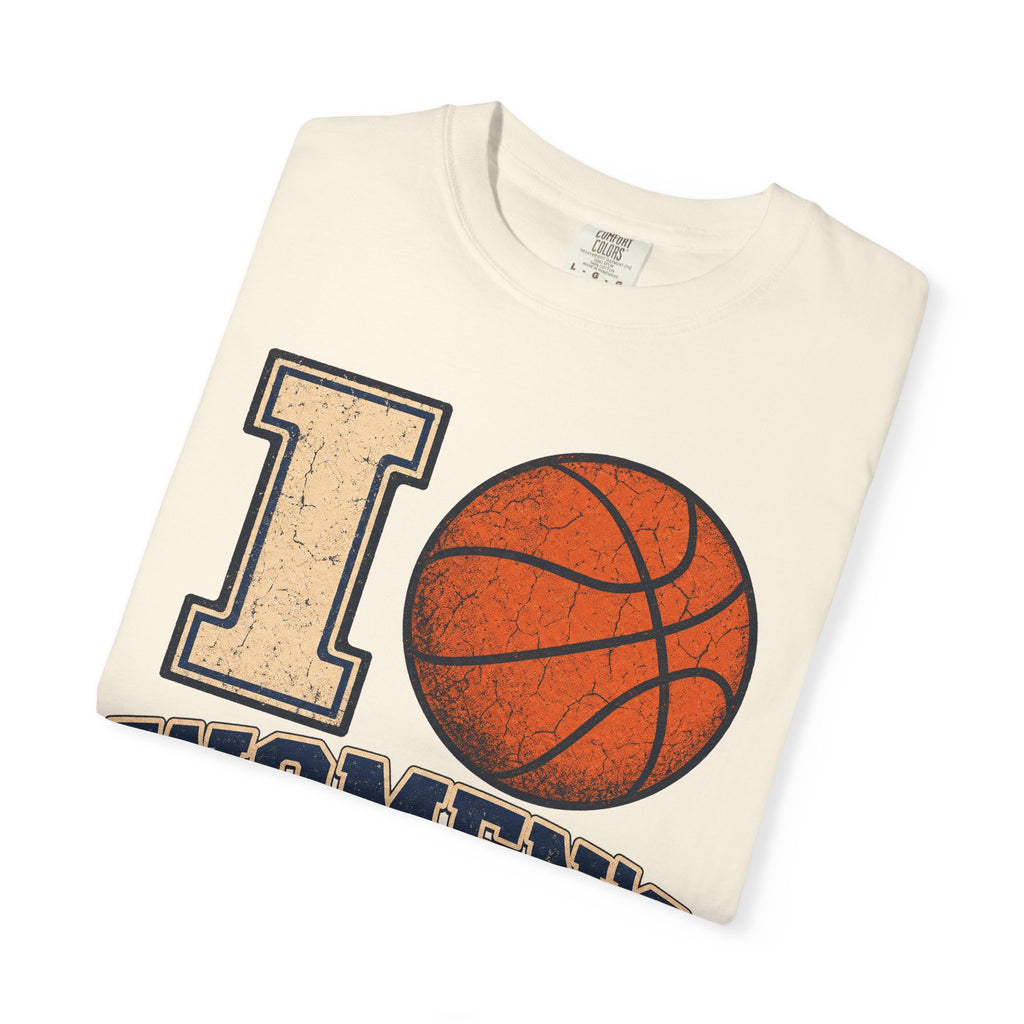I Love Women's Sports T-shirt in Ivory, folded view