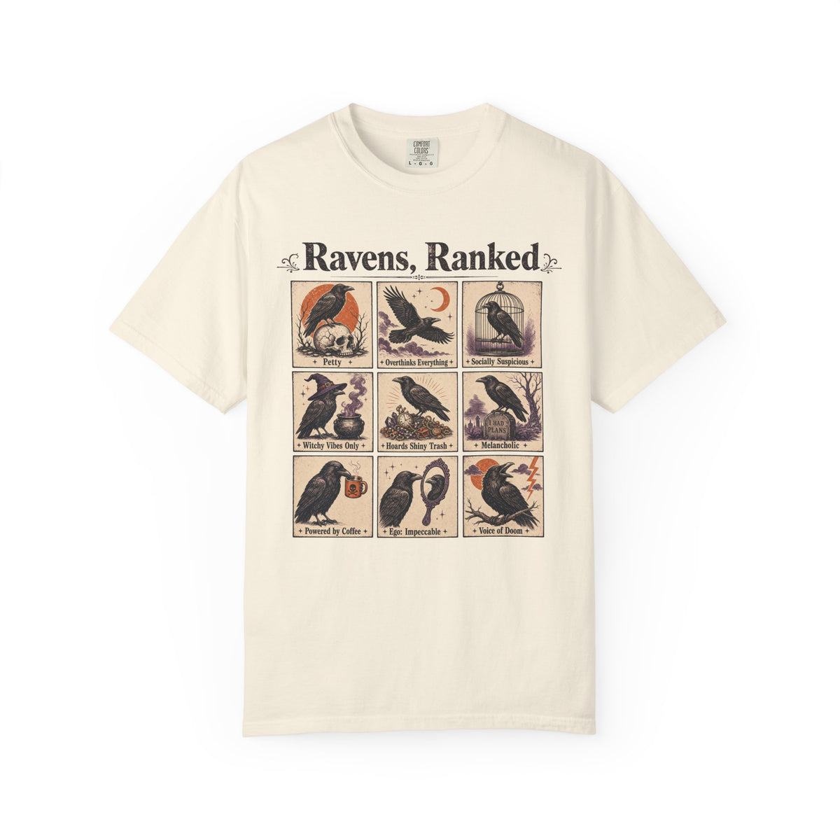 Ravens Ranked T-shirt in Ivory, front view