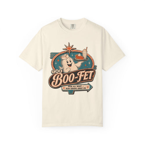 Ghost Diner Sign T-shirt in Ivory, front view