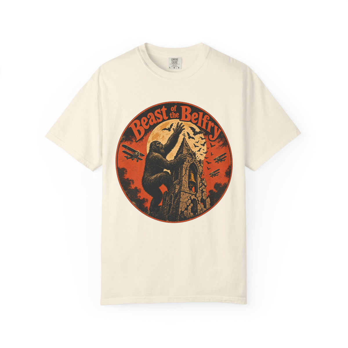 Halloween Film Parody T-shirt in Ivory, front view