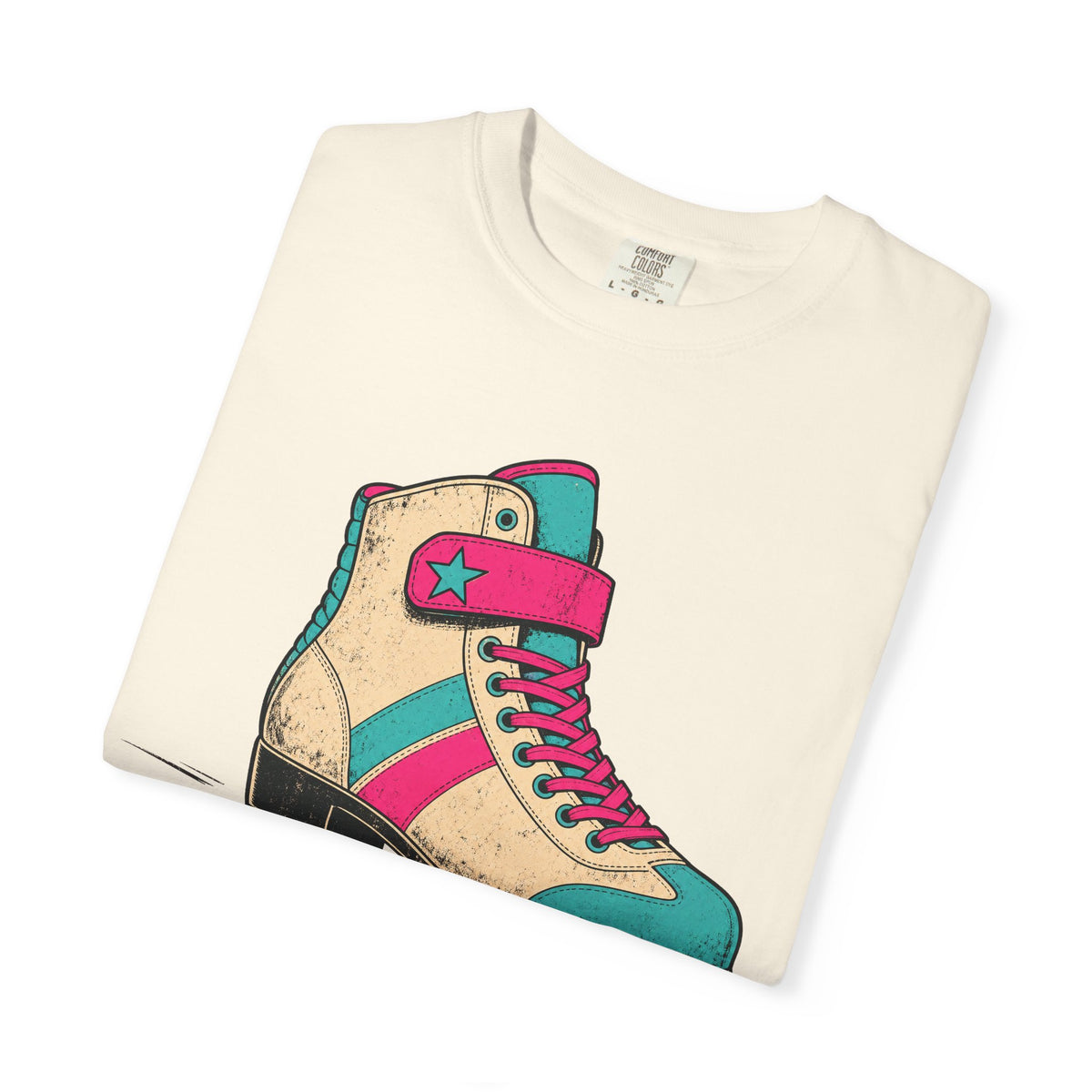 Roller Skate T-shirt in Ivory, folded view