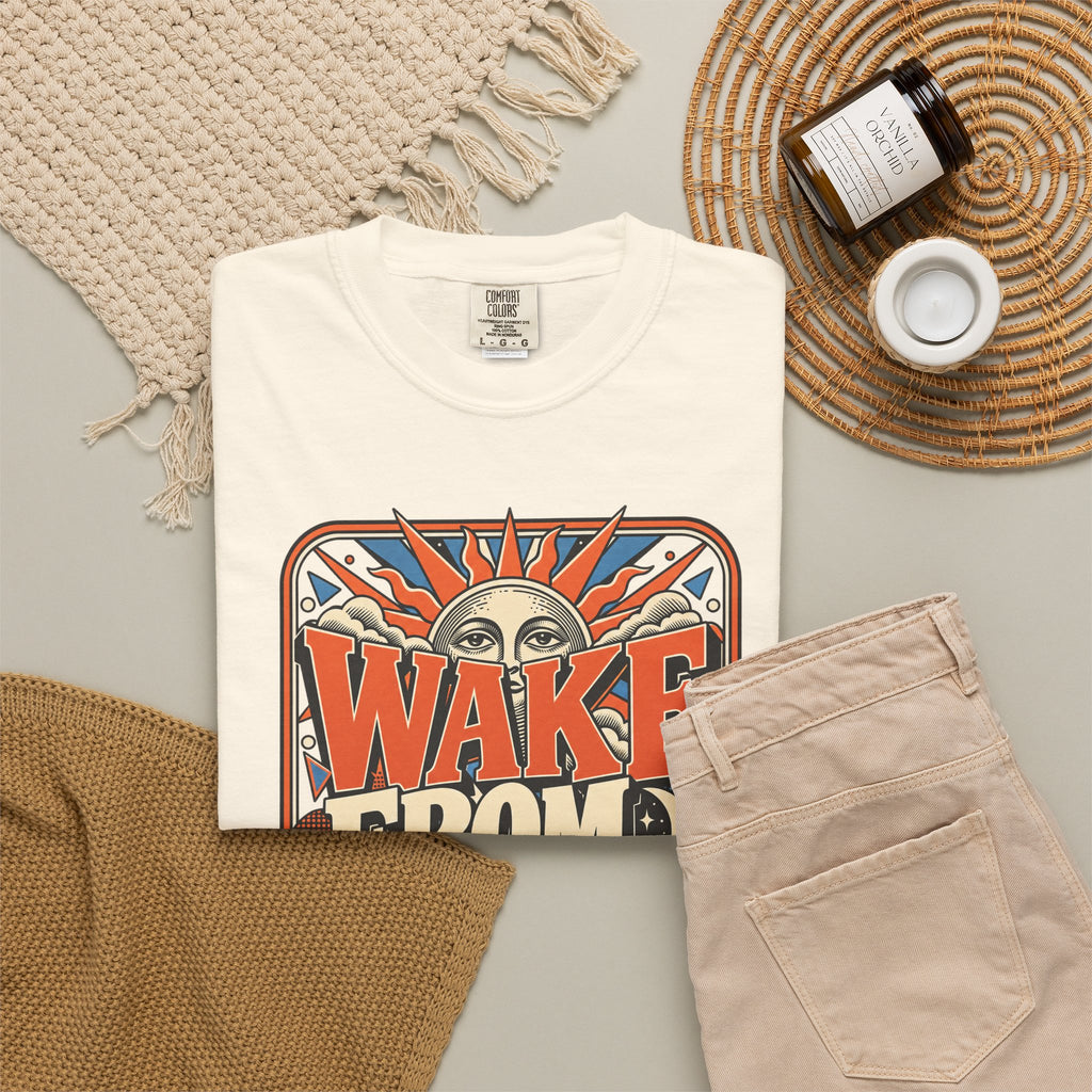 Wake From Your Sleep T-shirt in Ivory, flat lay view