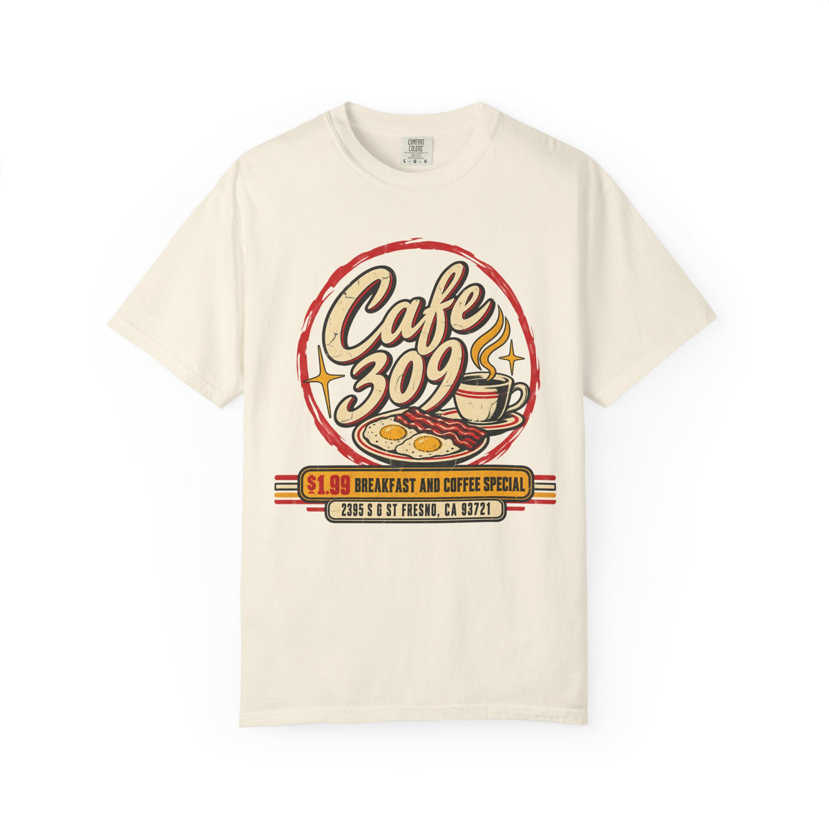 Cafe 309 T-shirt in Ivory, front view