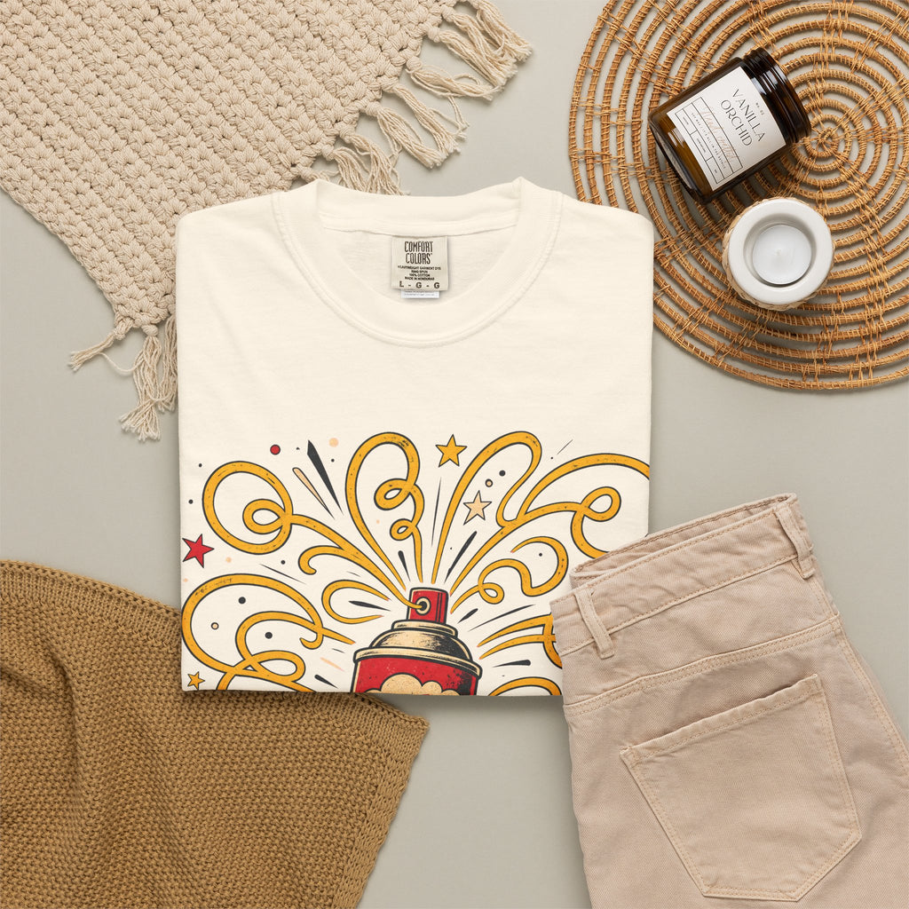 Silly String T-shirt in Ivory, flat lay view