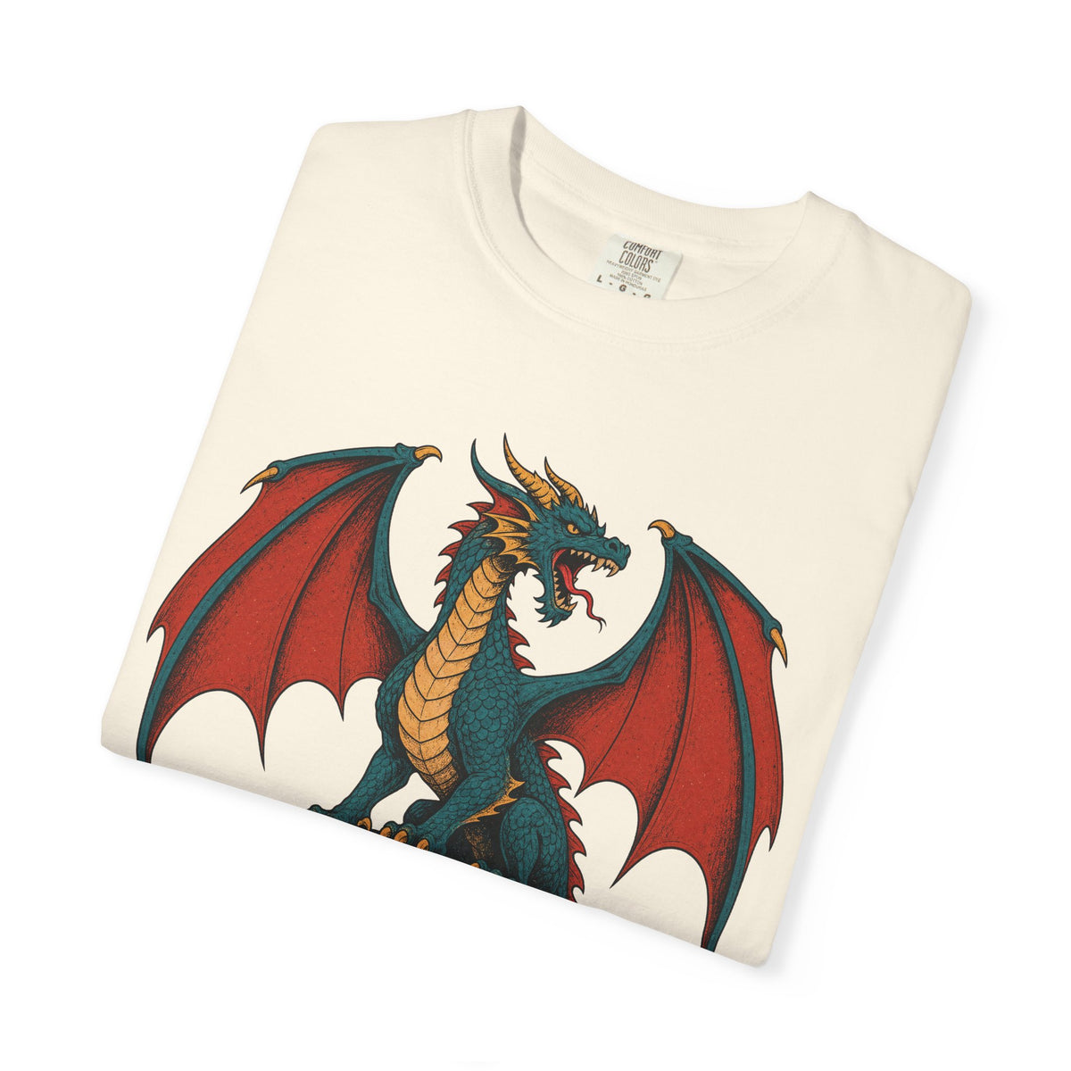 Dragon T-shirt in Ivory, folded view