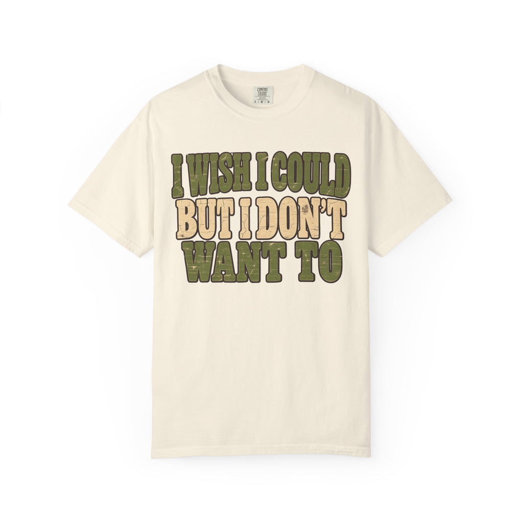 I Wish I Could T-shirt in Ivory, front view