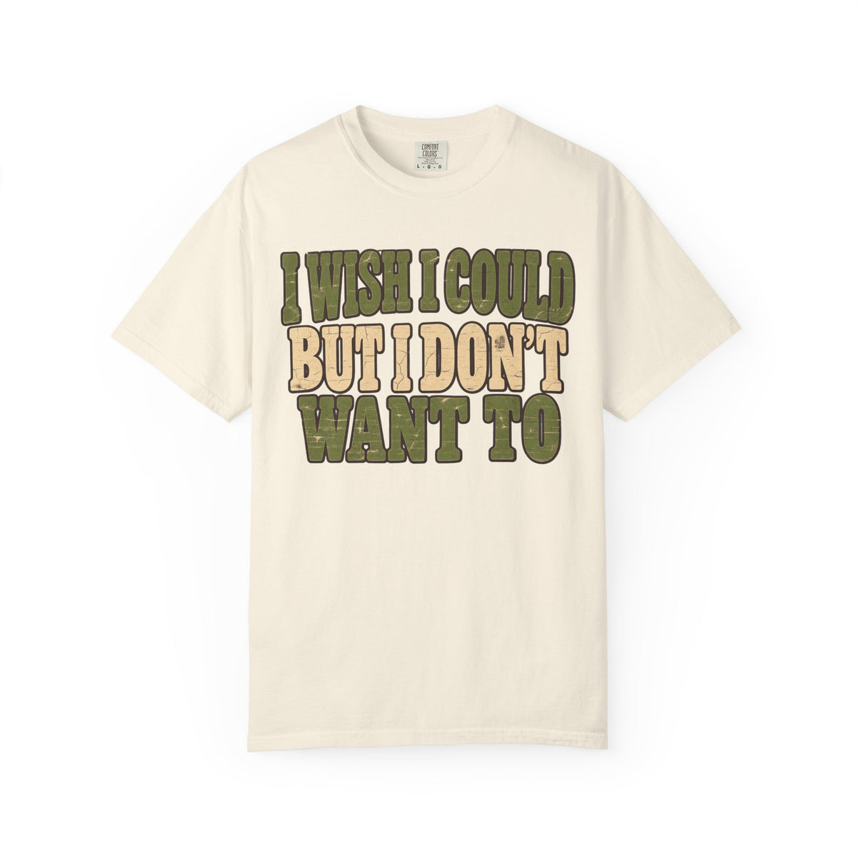 I Wish I Could T-shirt in Ivory, front view