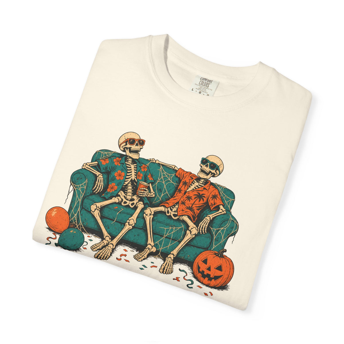 Dead Of The Party T-shirt in Ivory, folded view