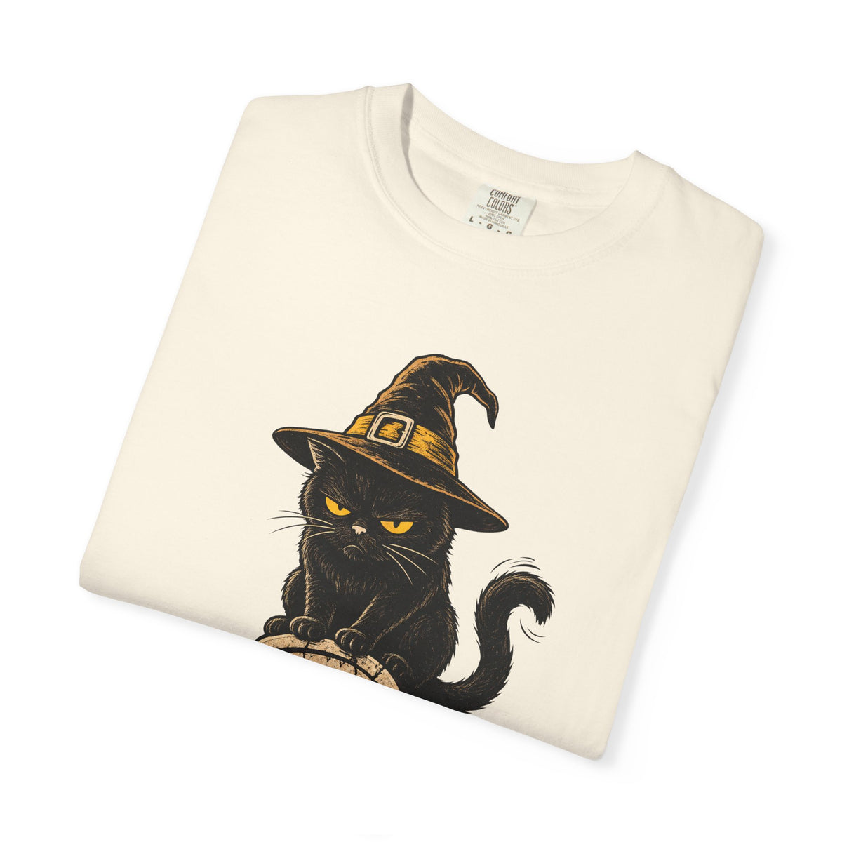 Halloween Cat T-shirt in Ivory, folded view