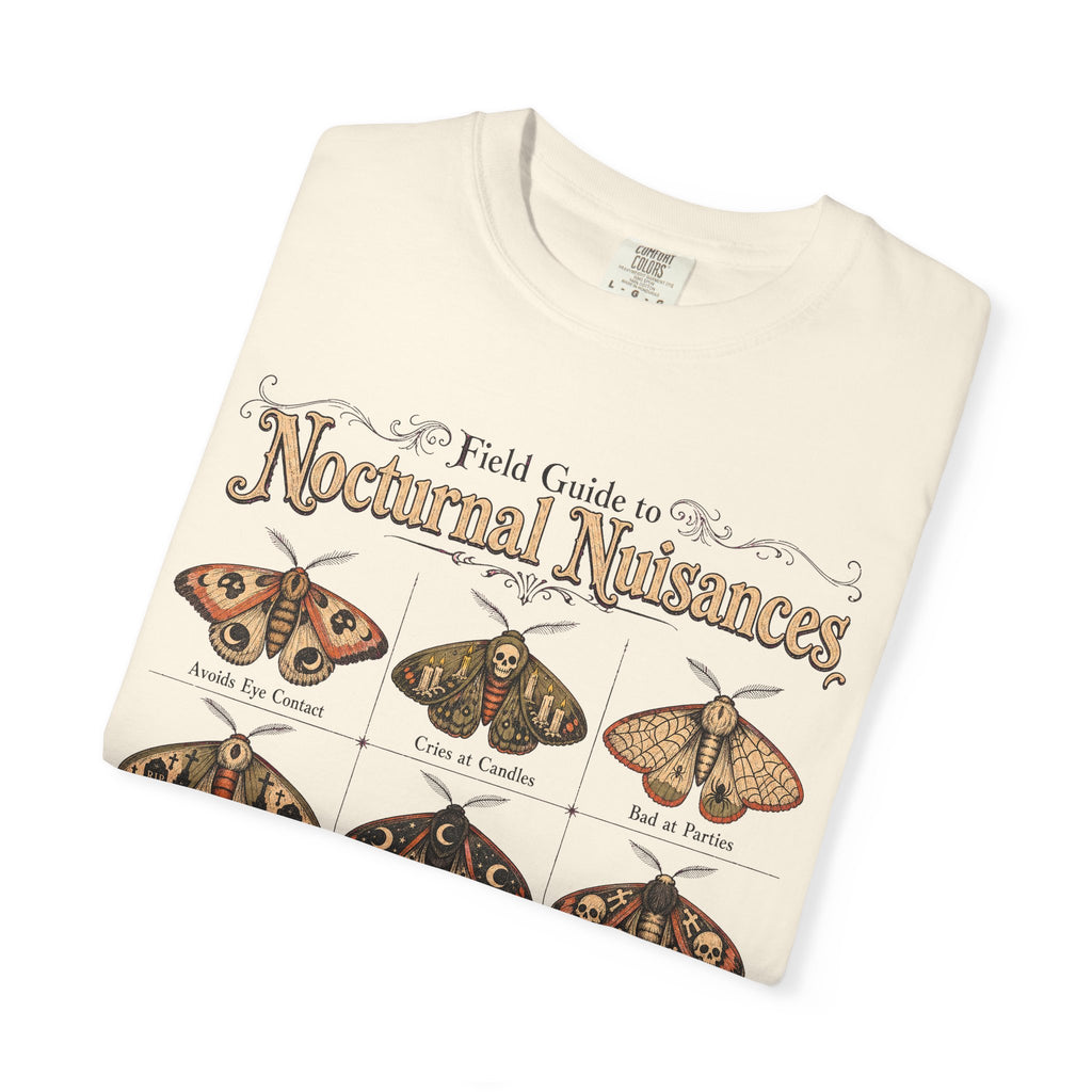 Field Guide to Nocturnal Nuisances T-shirt in Ivory, folded view