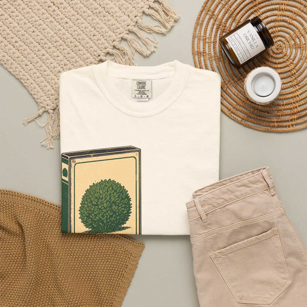 Green Shrub Cassette T-shirt in Ivory, flat lay view