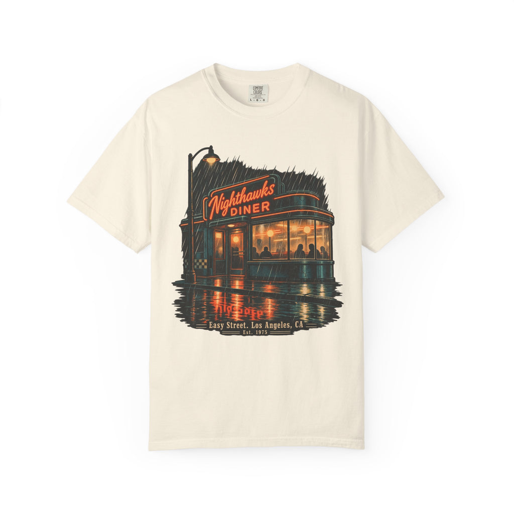 Nighthawks Diner T-shirt in Ivory, front view