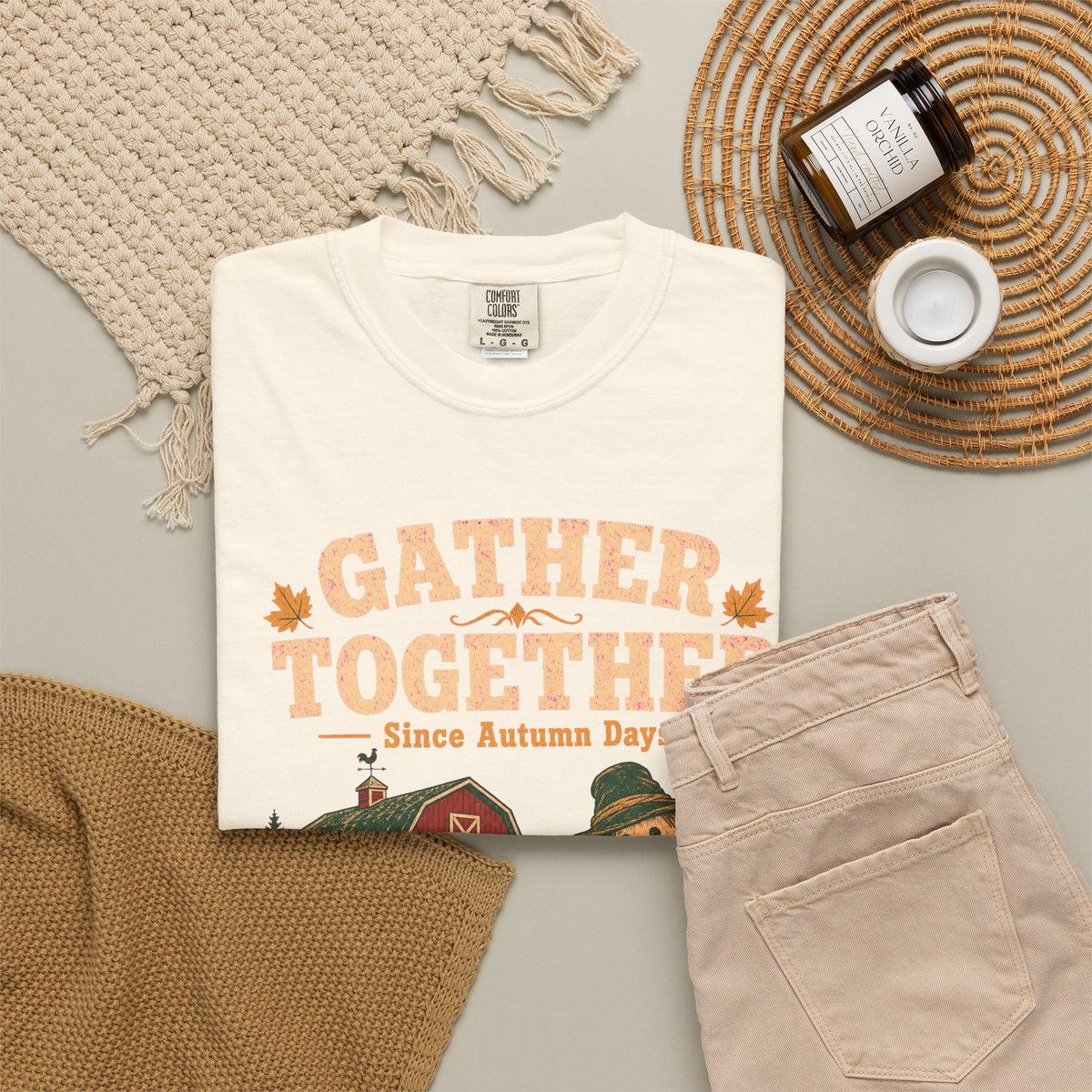 Gather Together T-shirt in Ivory, flat lay view