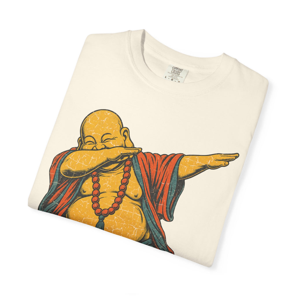 Dabbing Buddha T-shirt in Ivory, folded view