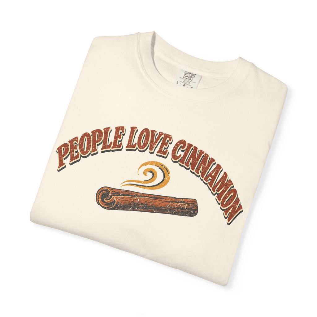 People Love Cinnamon T-shirt in Ivory, folded view