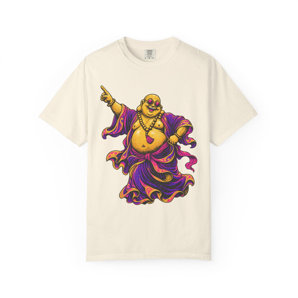 Disco Buddha T-shirt in Ivory, front view