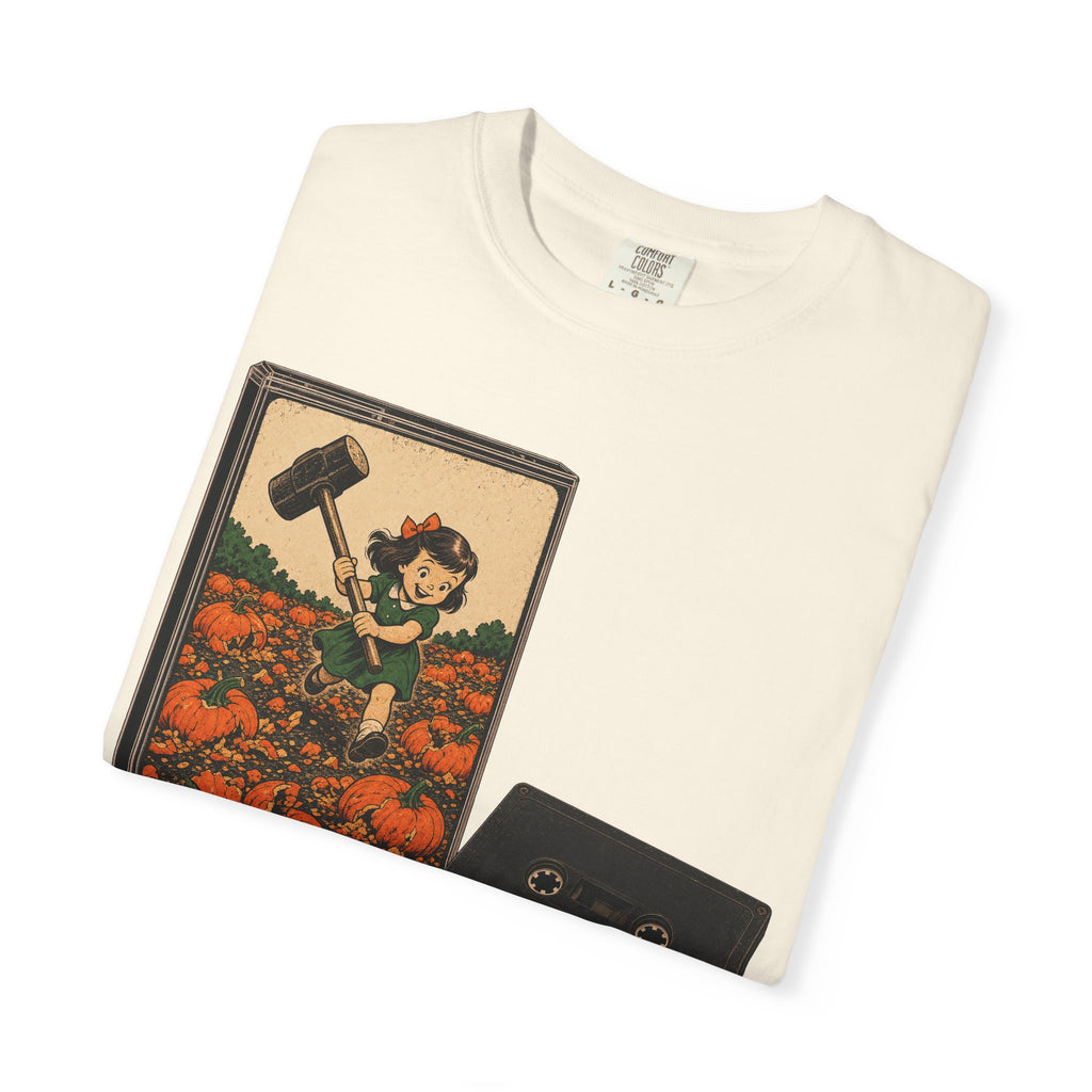 Smashed Pumpkins Cassette T-shirt in Ivory, folded view
