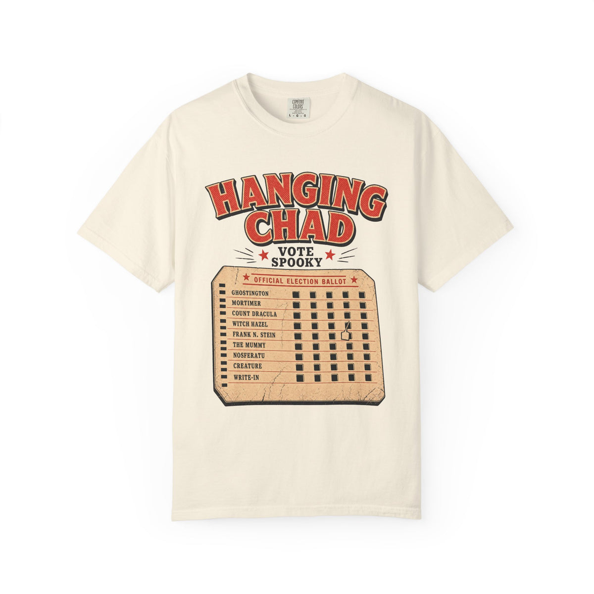 Hanging Chad T-shirt in Ivory, front view