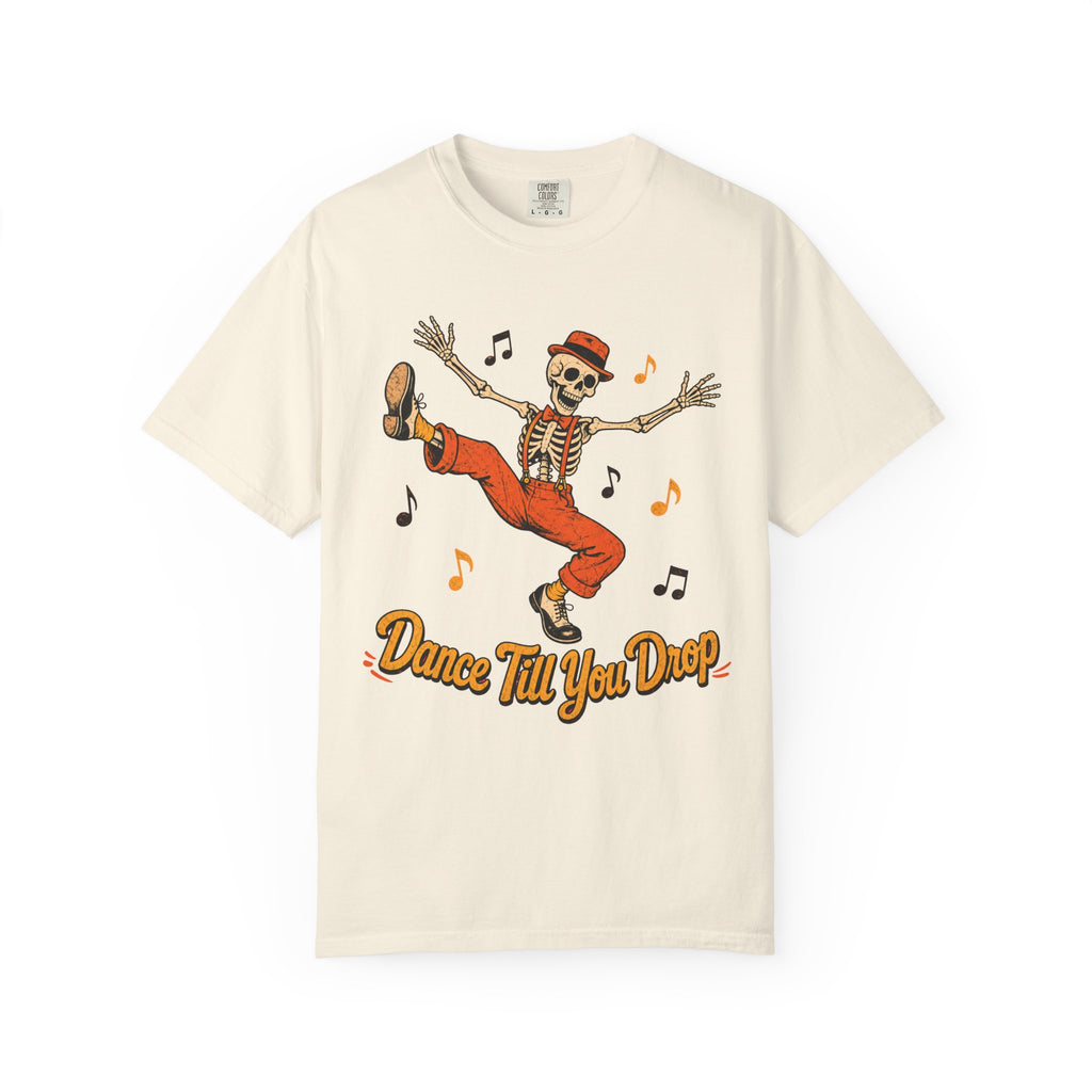 Dance Till You Drop T-shirt in Ivory, front view