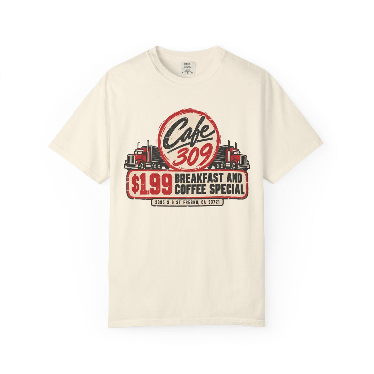 Cafe 309 T-shirt in Ivory, front view