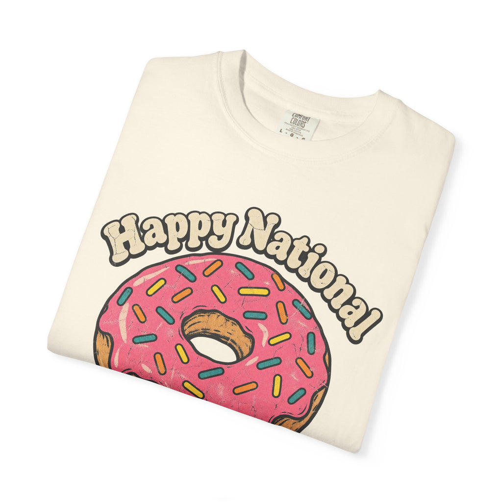 Happy National Donut Day T-shirt in Ivory, folded view