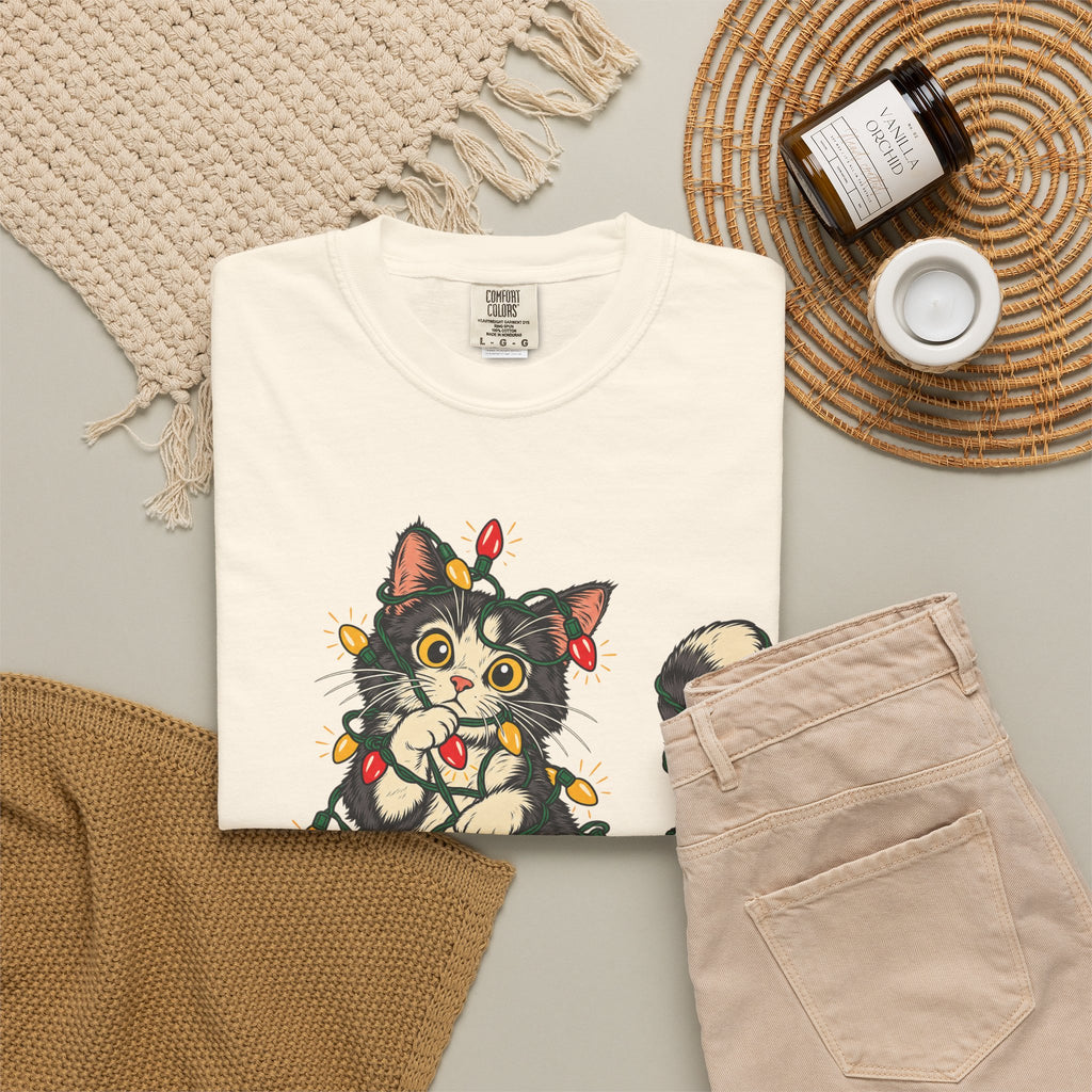Tis The Season T-shirt in Ivory, flat lay view