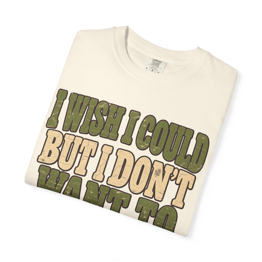 I Wish I Could T-shirt in Ivory, folded view