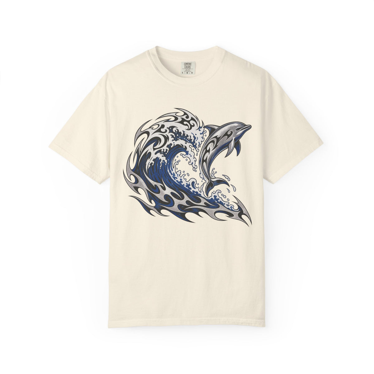 Tribal Flame Wave T-shirt in Ivory, front view