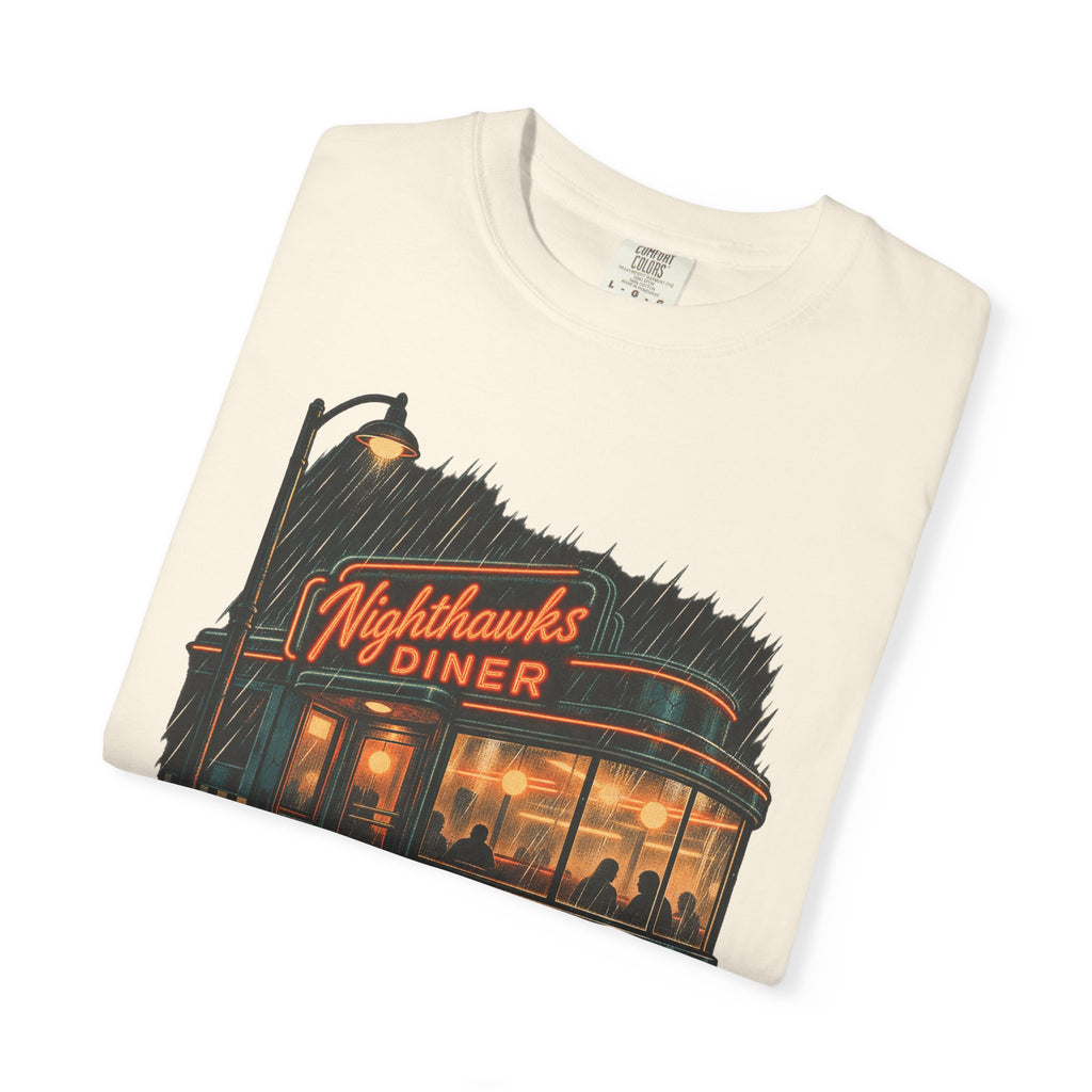 Nighthawks Diner T-shirt in Ivory, folded view