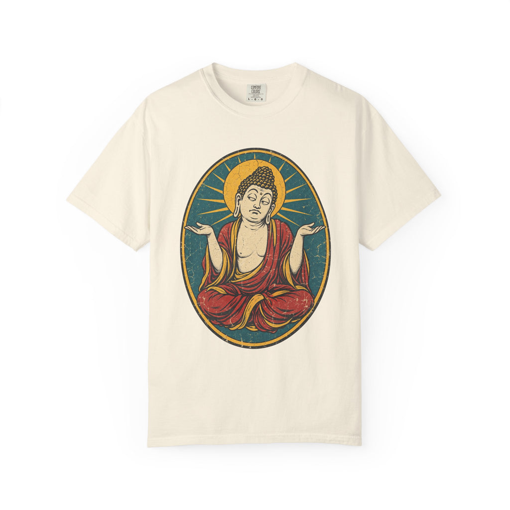 Buddha Shrug T-shirt in Ivory, front view
